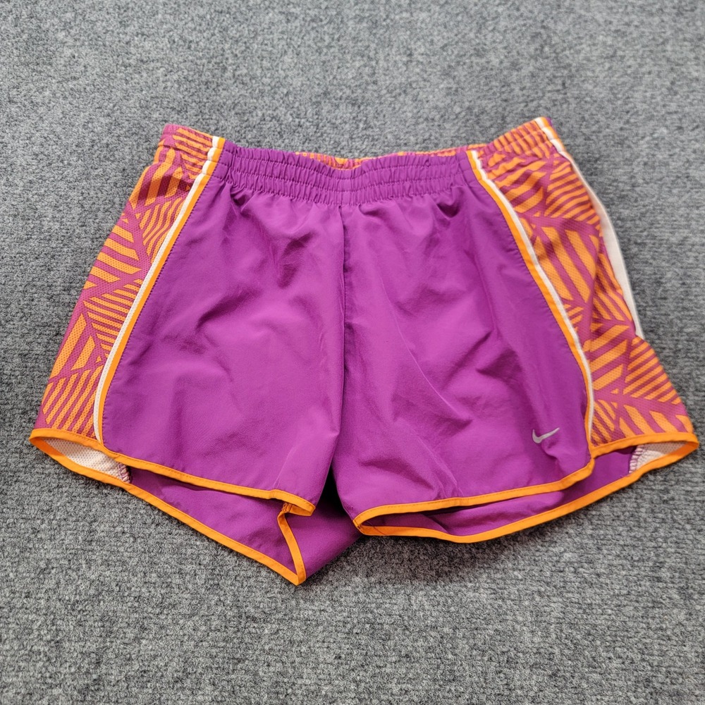 Nike Dri-FIT Purple Orange Geometric Running Shorts 451976-551 Womens Small